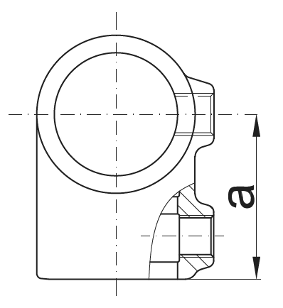 CONECTOR TEU SCURT pentru țeavă de 3/4" (Ø26,9 mm)