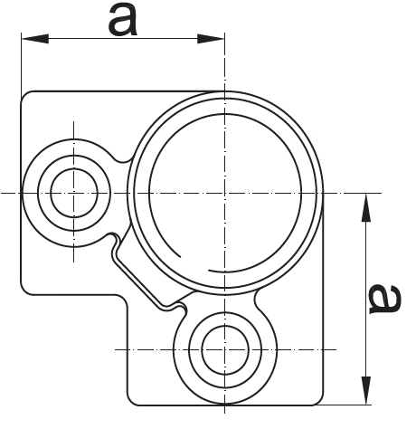 CONECTOR DE COLȚ LA 90° pentru țeavă de 1/2" (Ø21,3 mm)