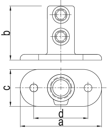 FLANȘĂ DE BAZĂ BALUSTRADĂ pentru țeavă de 1 1/2" (1½", Ø48,3 mm)