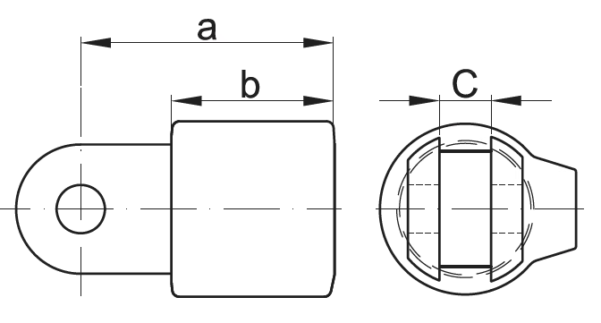 CONECTOR PIVOTANT SIMPLU MAMĂ pentru țeavă de 1 1/2" (1½", Ø48,3 mm)