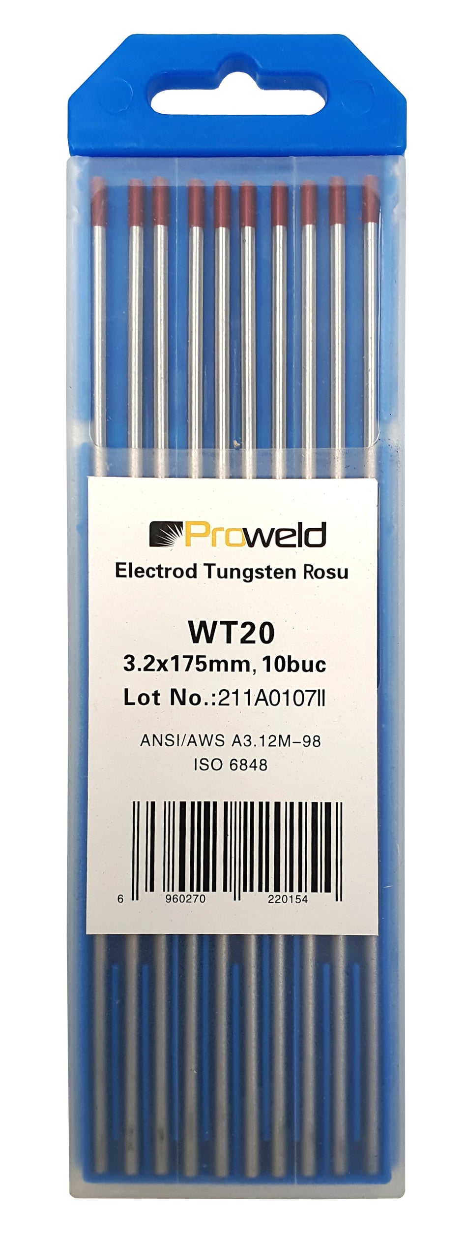 ProWELD WT20 Electrozi tungsten rosu, 3.2x150mm, 10buc