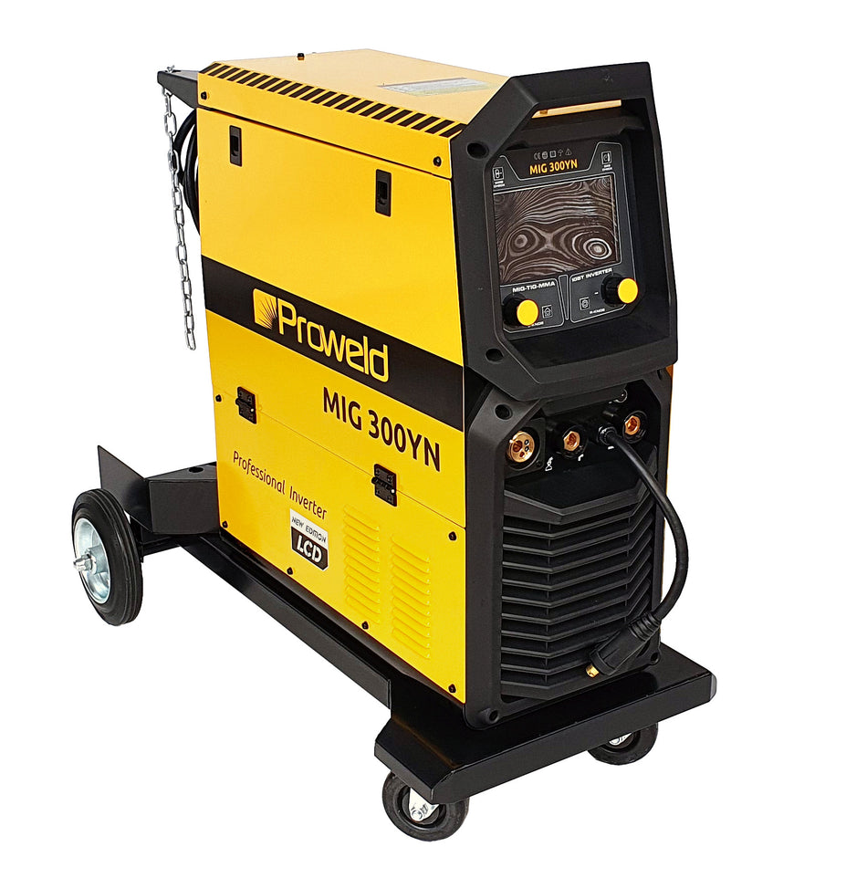 ProWELD MIG 300YN Stație industrială sudură 300A, TIG Lift, MMA, MIG pentru aluminiu, fontă, inox, LCD, bobină 15kg