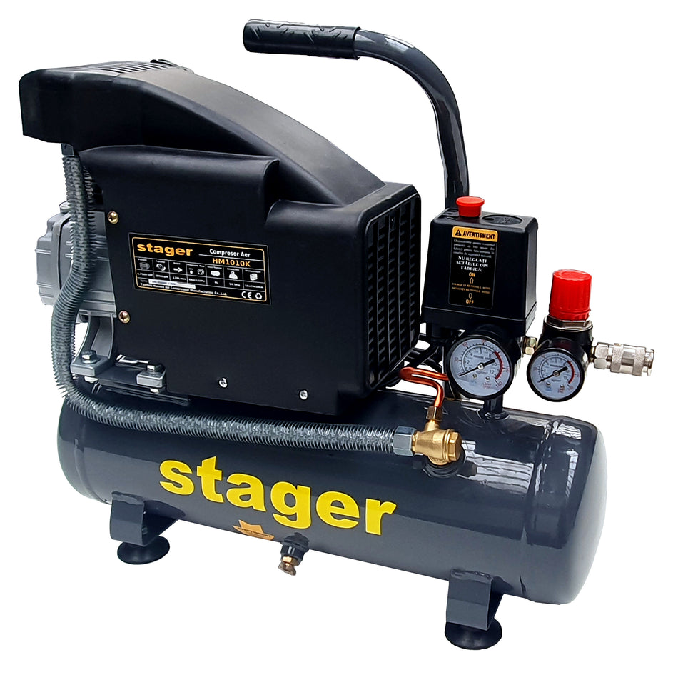Stager HM1010K compresor aer, 6L, 8bar, 126L/min, monofazat, angrenare directa