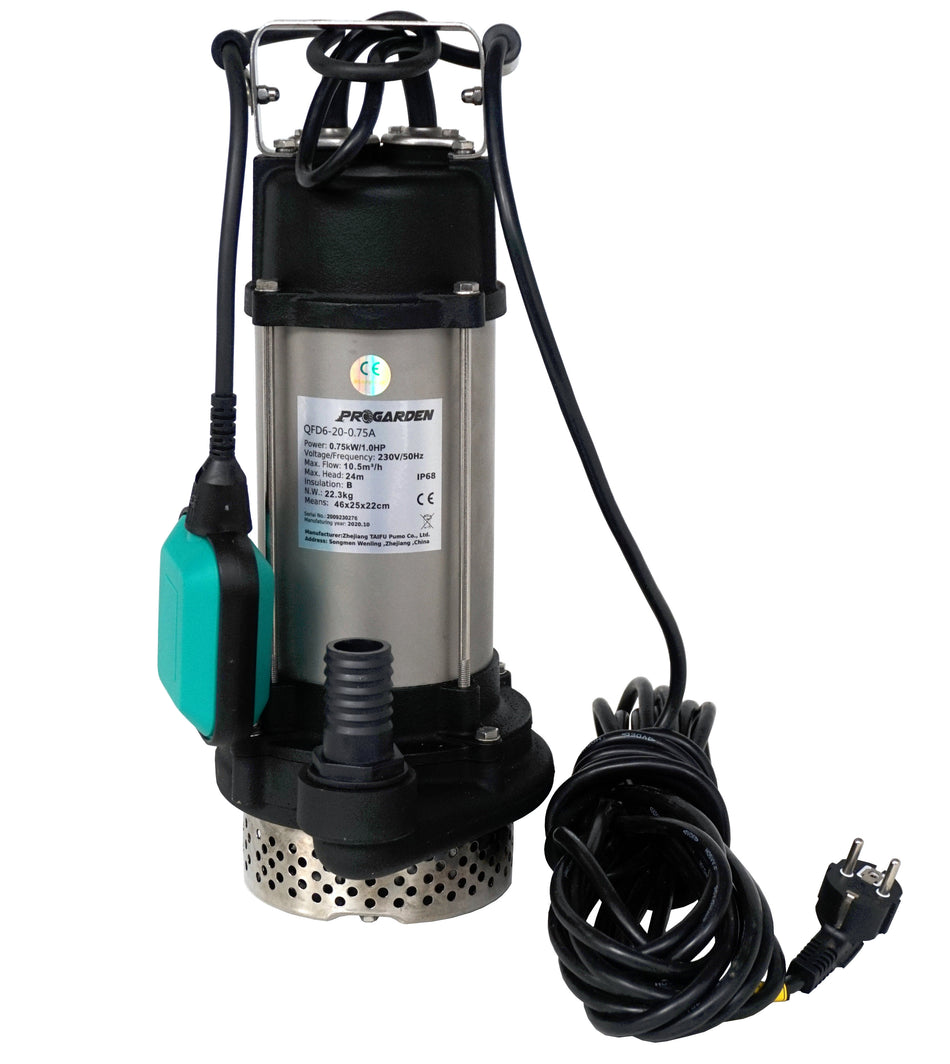 ProGARDEN QFD6-20-0.75A Pompa drenaj 1.25", 750W, apa murdara, 175L/min, 20m, plutitor
