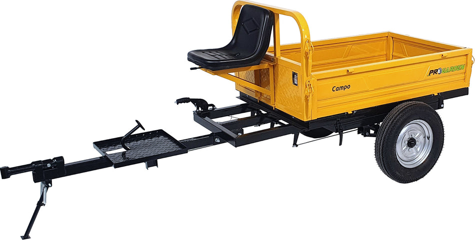 ProGARDEN Campo RM500CT remorca 500kg minitractor, 1 osie, prindere cupla, roti profil rutier 5.00-12, RIM 3.00B