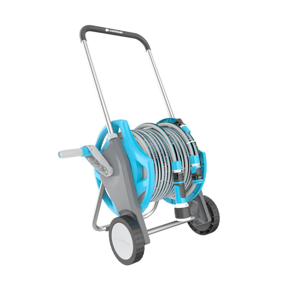 Furtun cu tambur Cellfast DISCOVER, furtun gradina MULTIFLEX 1/2" INCH 20M, accesorii incluse