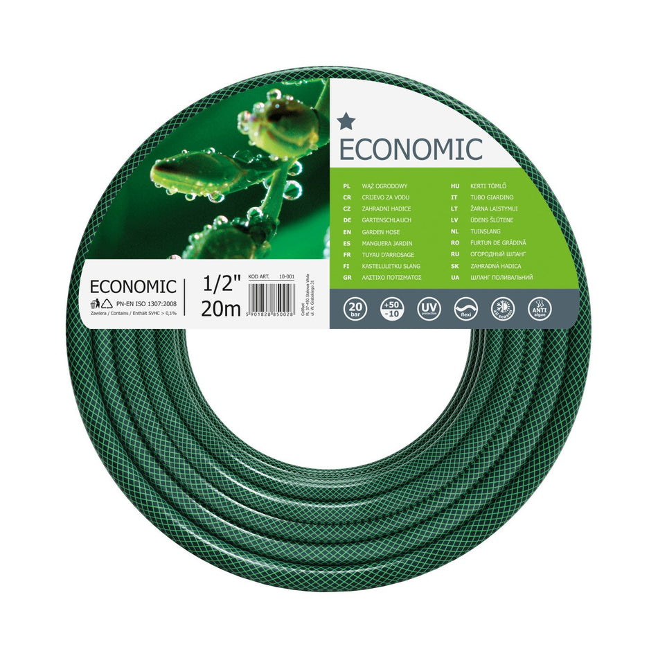 Furtun pentru gradina Cellfast ECONOMIC, 3 straturi cu armatura, 1/2" Inch 20m, protectie UV