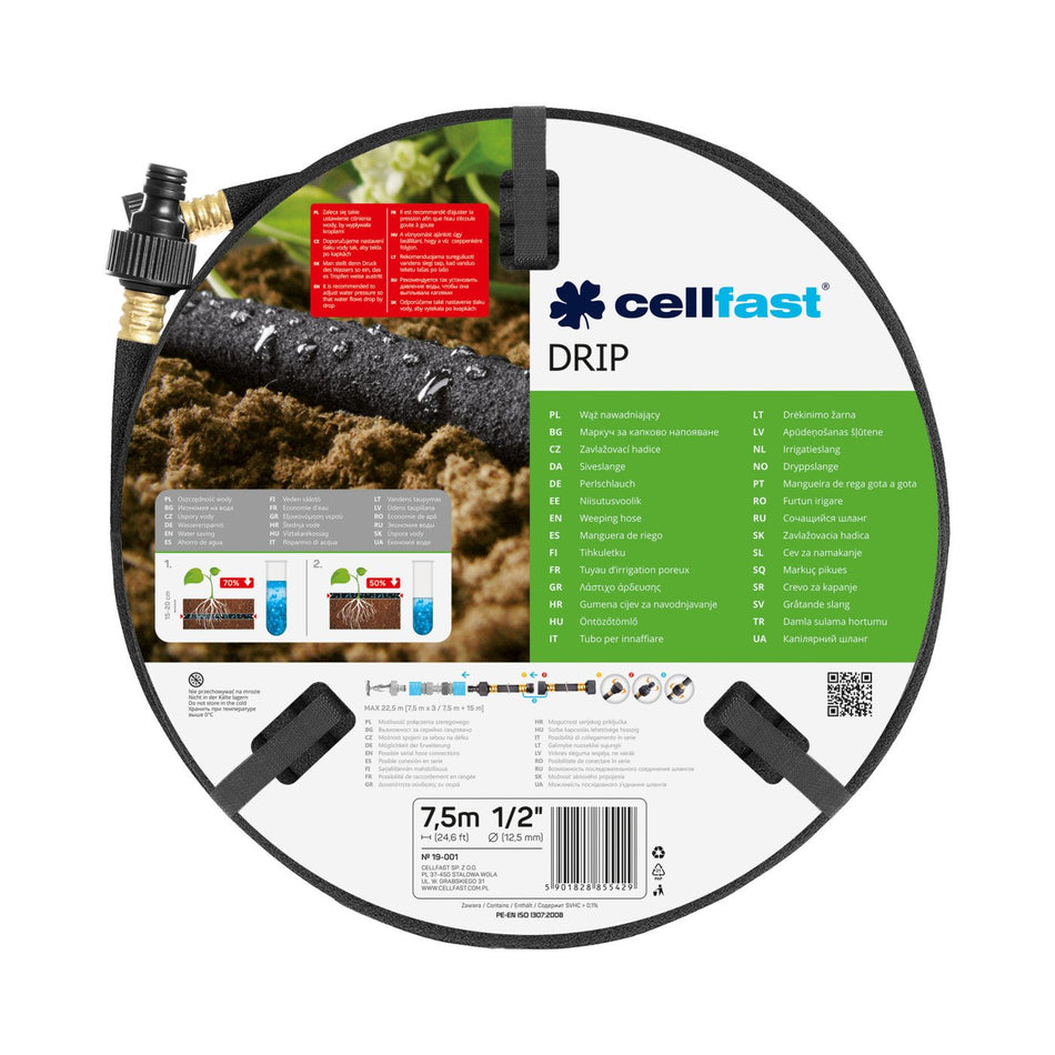 Furtun pentru irigare poros Cellfast DRIP 1/2" INCH, lungime 7.5 m