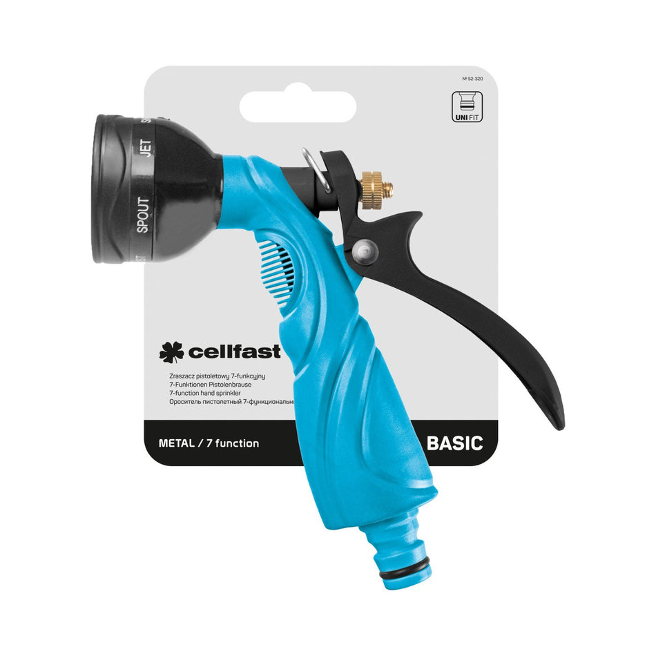Pistol pentru stropit cu 7 functii CELLFAST BASIC, metal