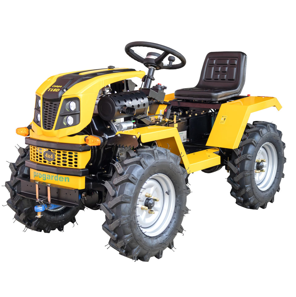 ProGARDEN Campo T18D Minitractor V27 4x4, 18CP, diesel, hidraulica fata-spate, roti 6.00-12