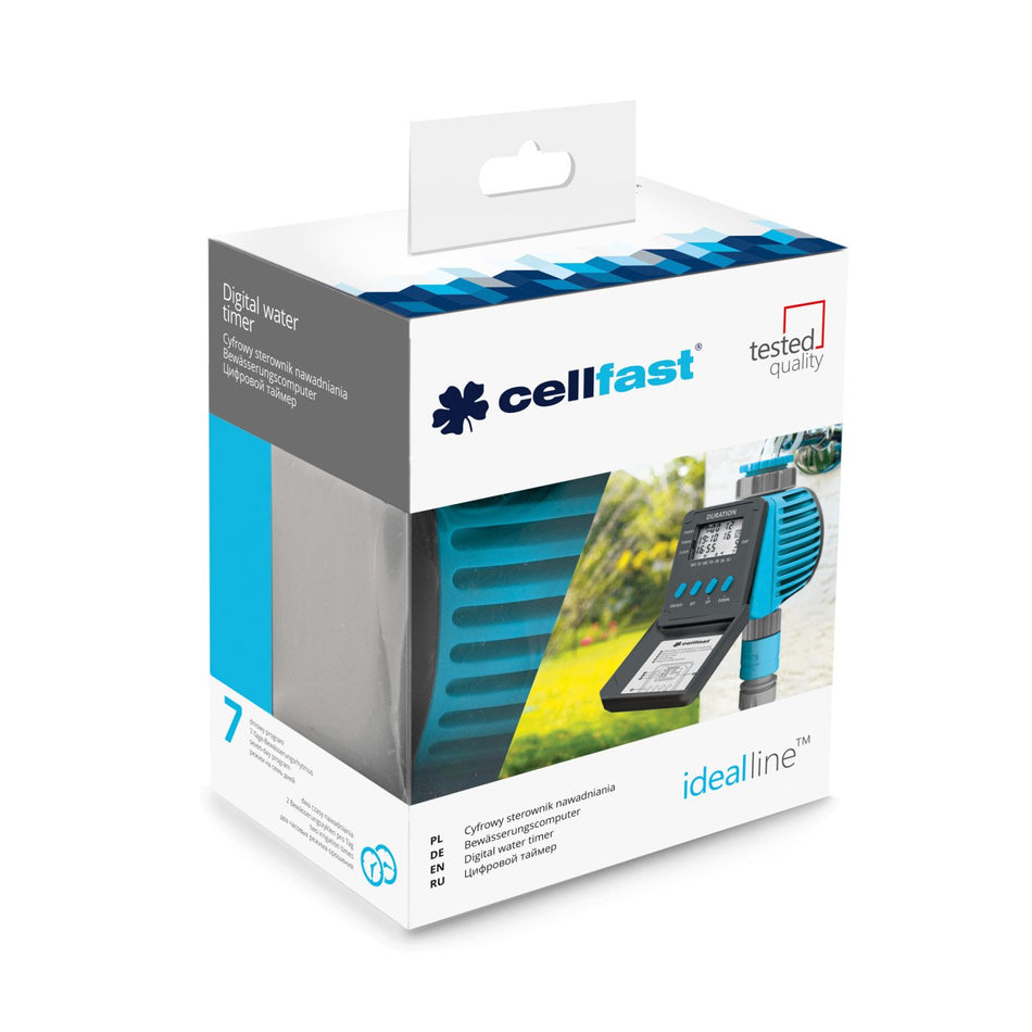 Programator irigatii Cellfast IDEAL, digital, 1-2 surse, 3/4" Inch - 1, max 6 bar, alimentare pe baterie