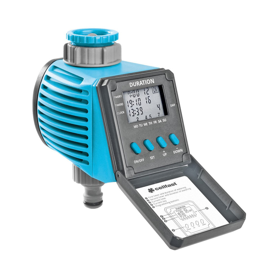 Programator irigatii Cellfast IDEAL, digital, 1-2 surse, 3/4" Inch - 1, max 6 bar, alimentare pe baterie