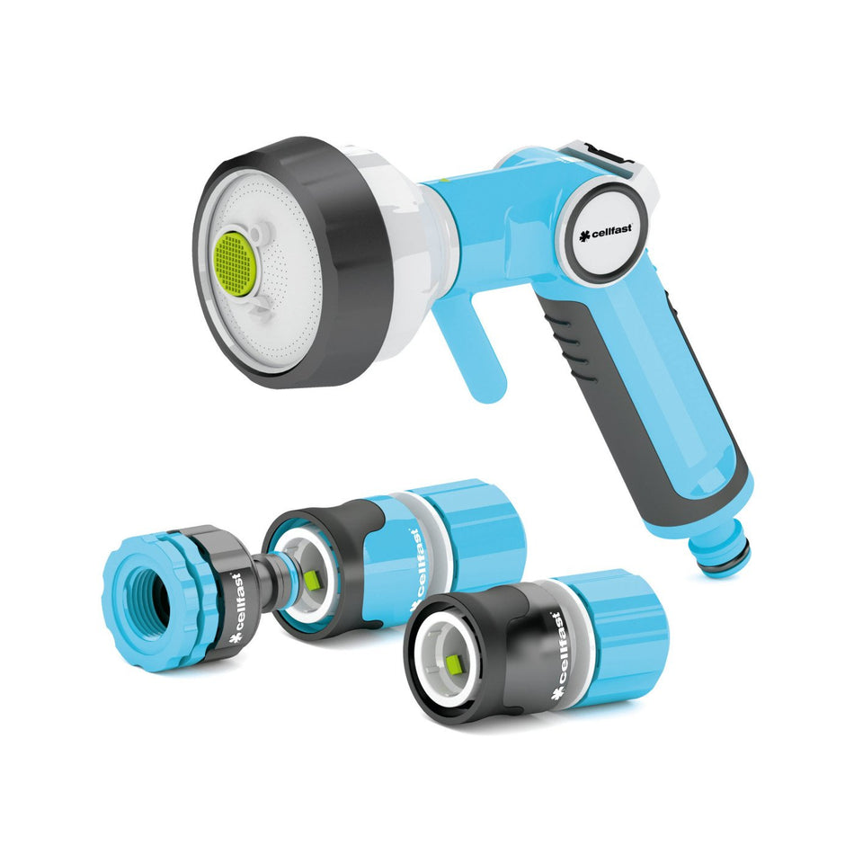 Set pistol cu 4 functii Cellfast ERGO conectori 1/2" Inch - 5/8" Inch