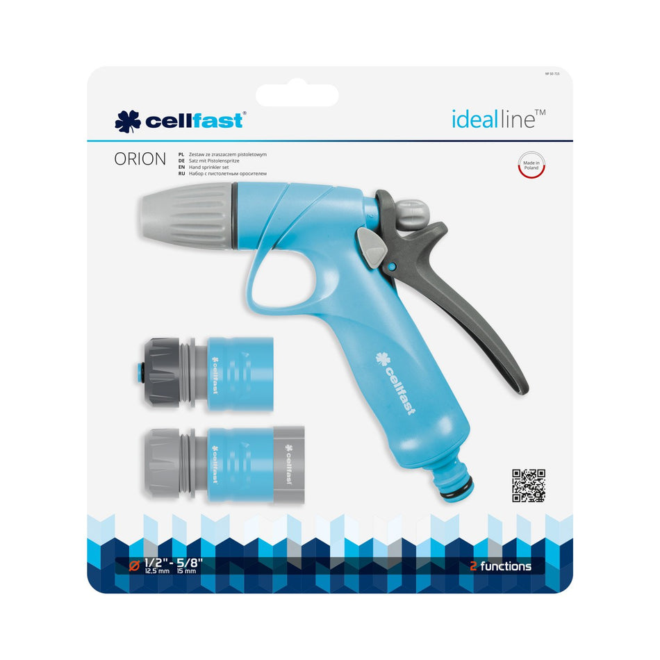 Set pistol pentru stropit Cellfast IDEAL, conectori 1/2" Inch - 5/8" Inch