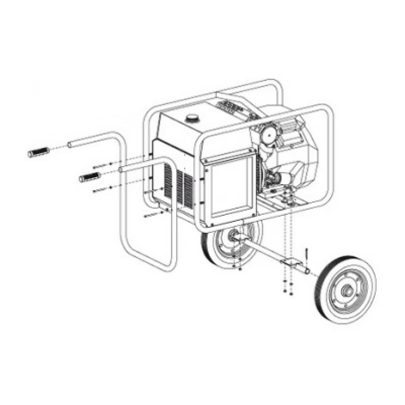 Carucior cu roti si manere CTM10 pentru Generator GE 11000 HBS AVR/GE 13000 HBS AVR/GE 15000 HBM AVR/GE 17000 HBT AVR