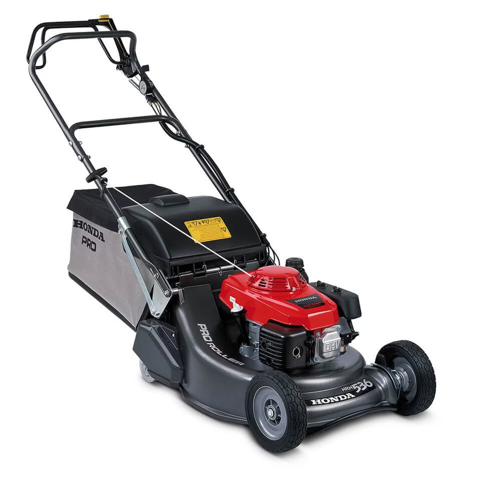 Masina de tuns iarba cu rulou posterior Honda HRH 536 QX, 4.3 CP, benzina, 53 cm, 83 L, autopropulsata 1 viteza, Rotostop - blocarea lamei + Golire cos fara a opri motorul