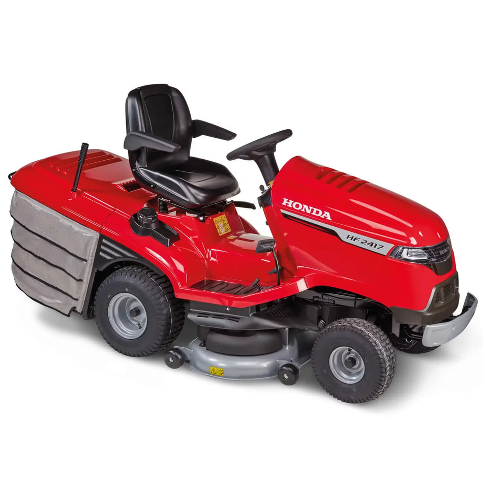 Tractoraș de tuns gazon Honda HF 2417 K5 HME, 13.19 CP, benzină, 102 cm lățime de tăiere, coș colector 300 L, transmisie hidrostatică, mulching Versamow, cruise control