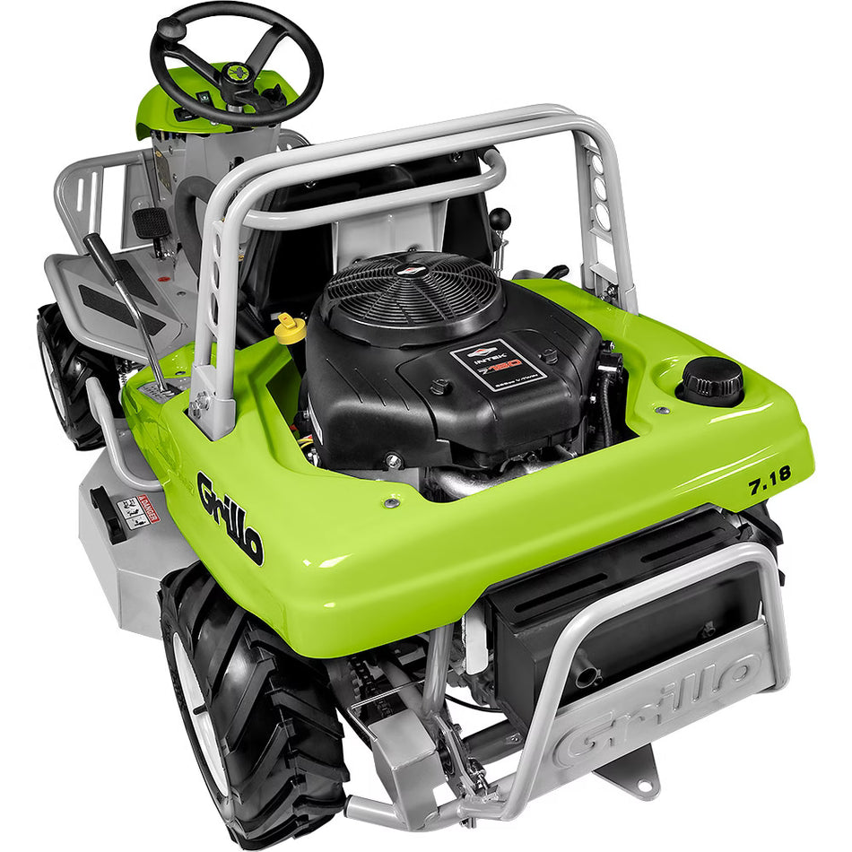 Tractoras Hidrostatic de tuns si tocat vegetatie cu garda joasa (tip kart) si roti tractor + frana de lucru, 15.2 CP, benzina, 85 cm GRILLO Climber 7.18